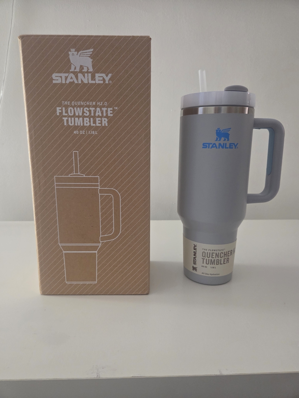 Stanley Quencher H2.0 FlowState 40oz Insulated Tumbler w/ Handle Lid Straw Gray